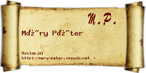 Méry Péter névjegykártya